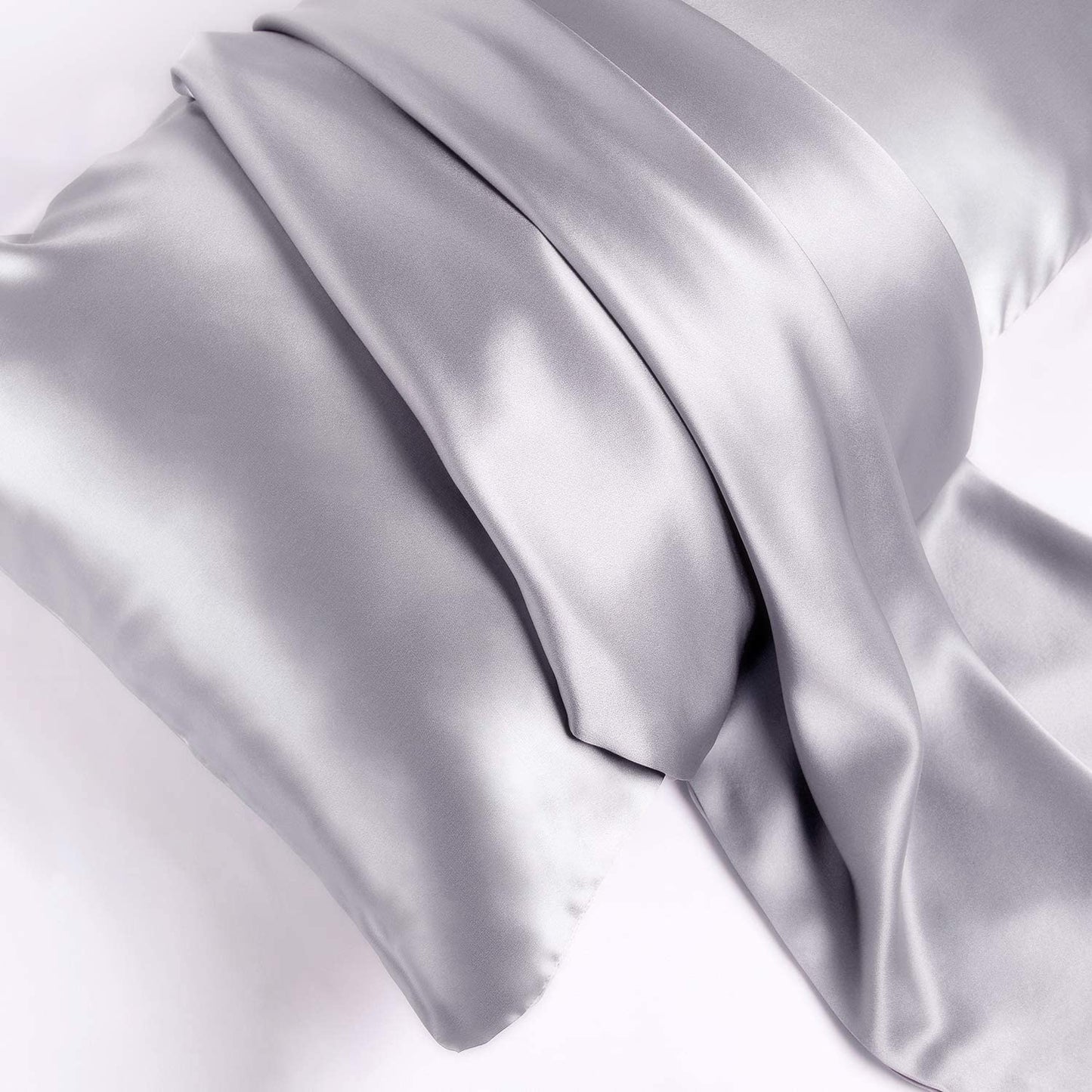 Silk Pillowcase - Silver - Queen - LOVESILK NZ