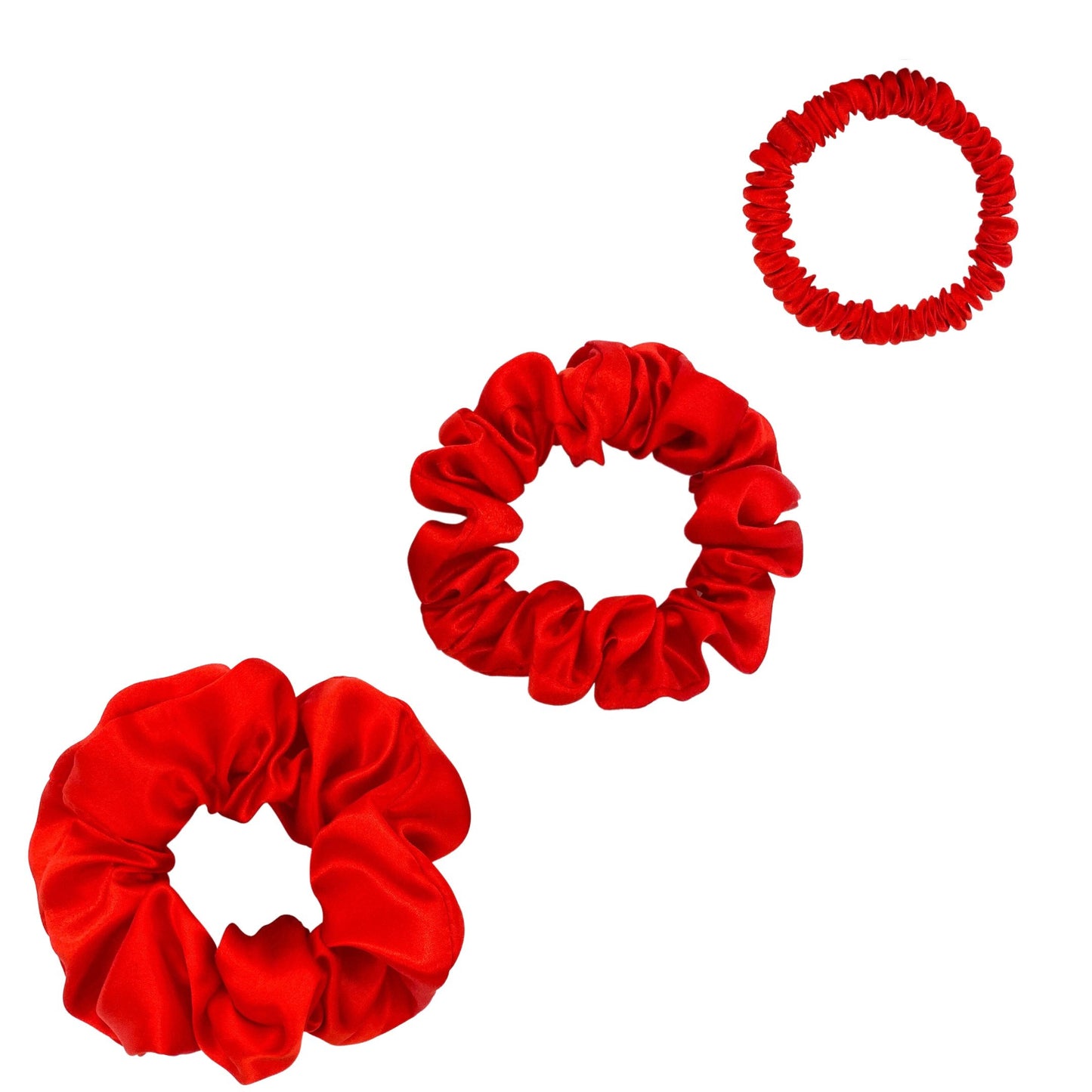 Silk Scrunchies Trio - Chocolate - Mini, Small, Medium