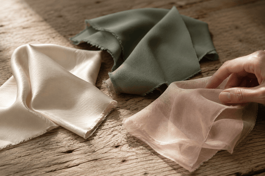 Silk twill, crêpe de Chine and chiffon compared for custom scarves