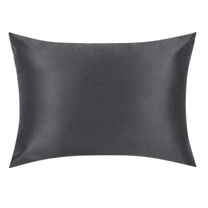 Grey Silk Pillowcase - Queen Size - Zip Closure