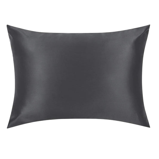 Grey Silk Pillowcase - Queen Size - Zip Closure