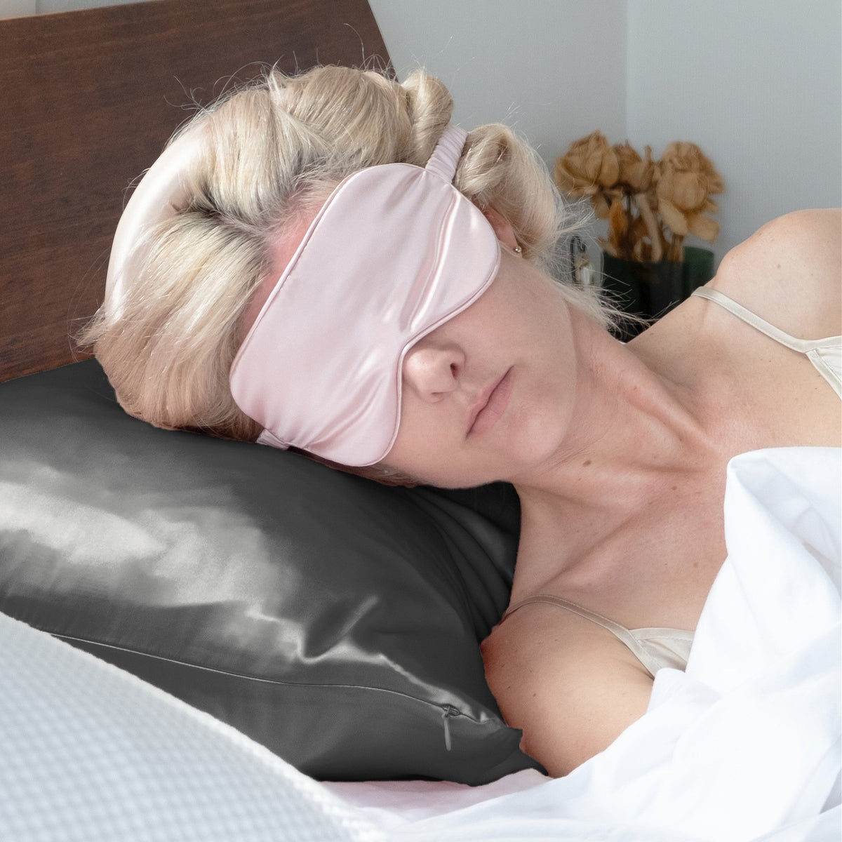 Grey Silk Pillowcase- NZ Standard Size - Zip Closure - Lovesilk.co.nz