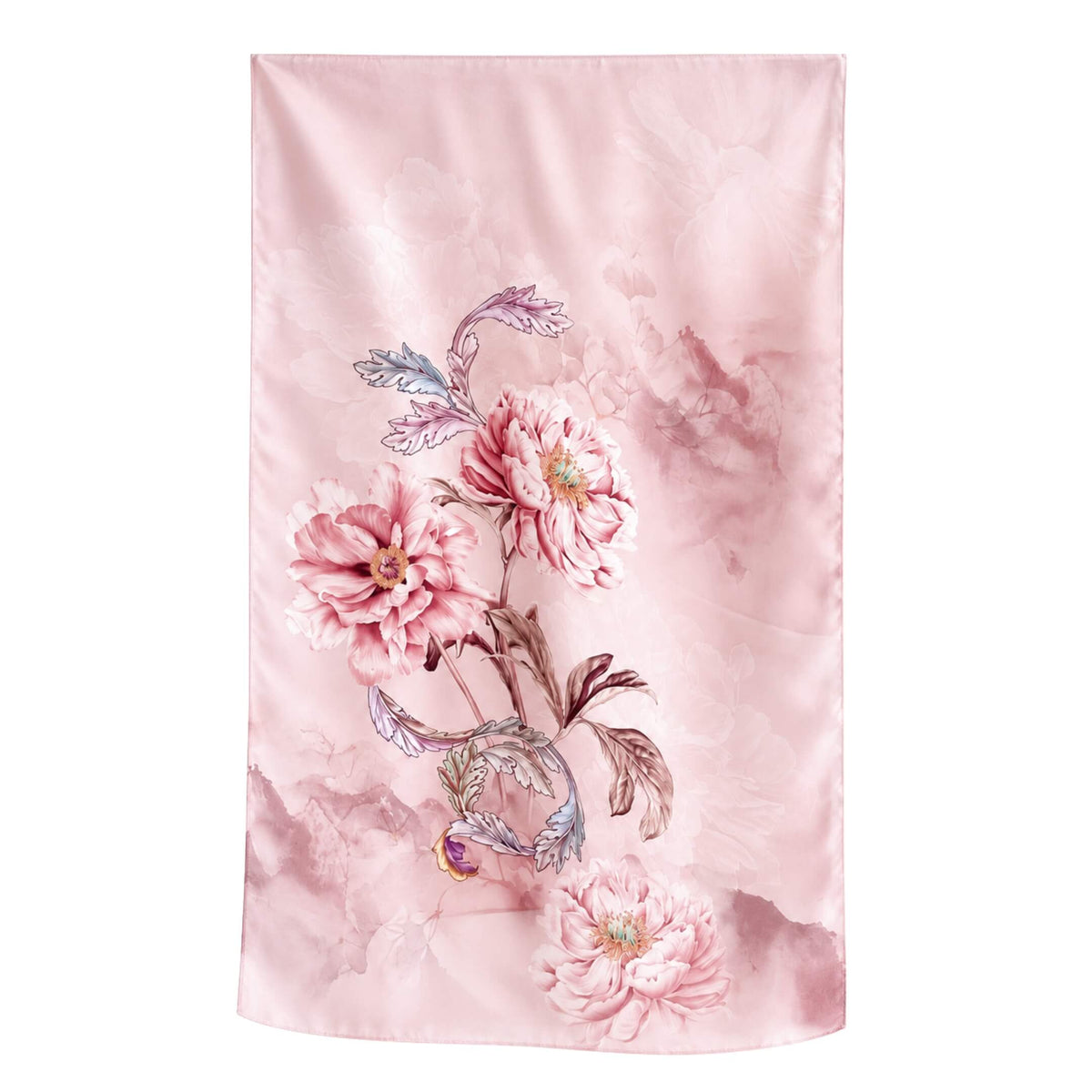 Rosewater Peony Pure Mulberry Silk Extra Large Long Scarf