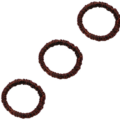 3 Pack Premium Mulberry Silk Scrunchies - Champagne Gold - Mini - Lovesilk.co.nz