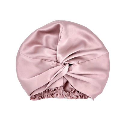 Silk Sleep Cap for Women Hair Care Natural Silk Double Layer Bonnet - Champagne Gold - One Size Fits Most - Lovesilk.co.nz