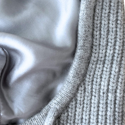 Silk-Lined Ribbed Cashmere Balaclava – Unisex Knit Hood