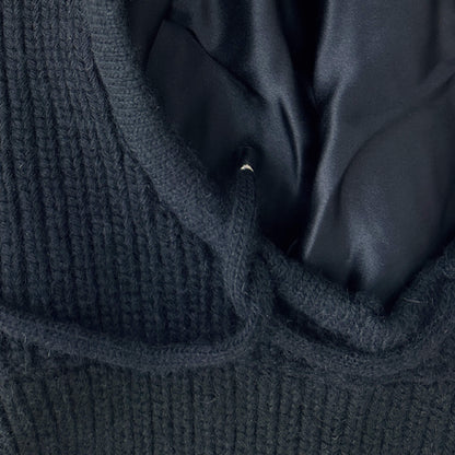 Silk-Lined Ribbed Cashmere Balaclava – Unisex Knit Hood