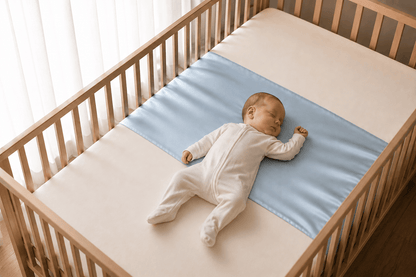 Silk Crib & Bassinet Sleeve 100% Pure Mulberry Silk Slip for Baby Cribs - Sky Blue