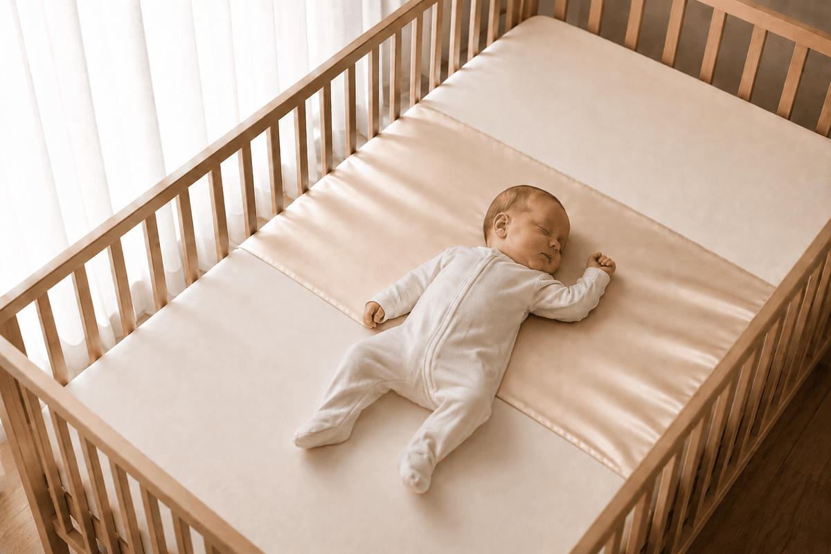 Silk Crib & Bassinet Sleeve 100% Pure Mulberry Silk Slip for Baby Cribs - Bubbly Champagne
