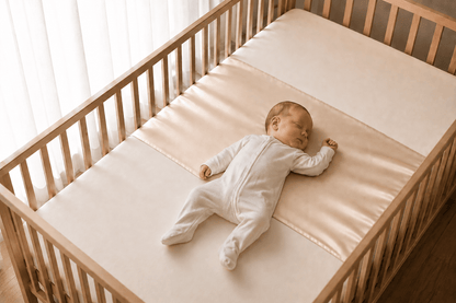 Silk Crib & Bassinet Sleeve 100% Pure Mulberry Silk Slip for Baby Cribs - Bubbly Champagne