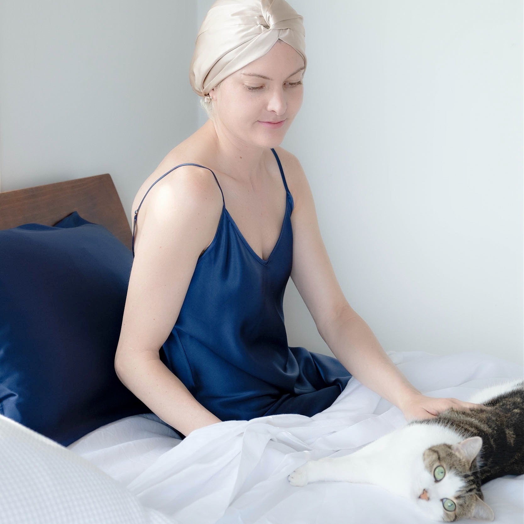 Silk Sleep Cap for Women Hair Care Natural Silk Night Bonnet - Lovesilk.co.nz